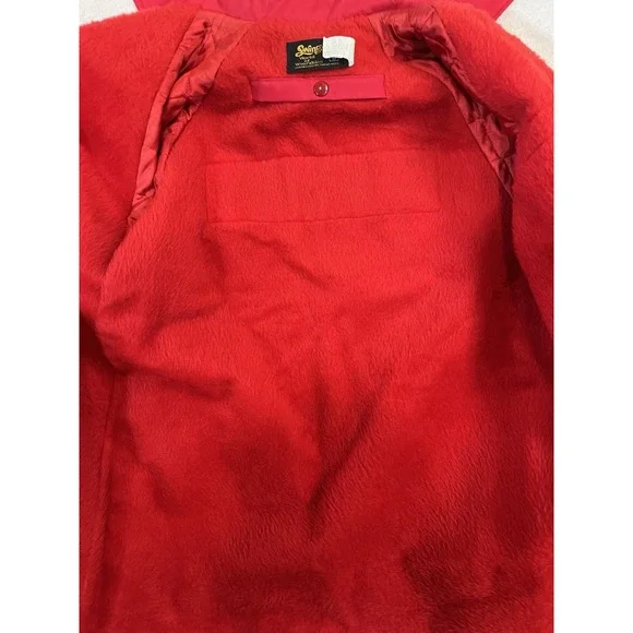 Vintage Swingster BUSH HOG Red Work Farm Jacket Hooded Sz Small Tractor Mechanic